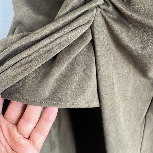 Zara Suede-Like Midi Skirt High Slit Medium - Picture 6 of 8